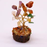 Mini Edelsteenbomen op Houten Basis - Meerdere Stenen (15 stenen)
