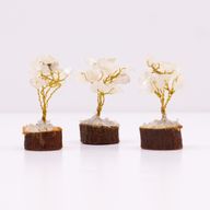Mini Edelsteenbomen op Houten Basis - Bergkristal (15 stenen)