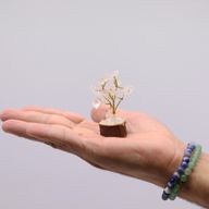 Mini Edelsteenbomen op Houten Basis - Bergkristal (15 stenen)