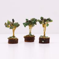 Mini Edelsteenbomen op Houten Basis - Groene Aventurijn (15 stenen)