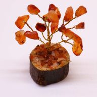 Mini Edelsteenbomen op Houten Basis - Carneool (15 stenen)