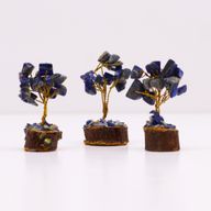Mini Edelsteenbomen op Houten Basis - Sodaliet (15 stenen)