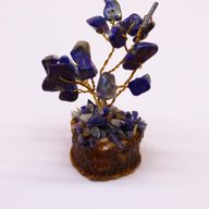 Mini Edelsteenbomen op Houten Basis - Sodaliet (15 stenen)