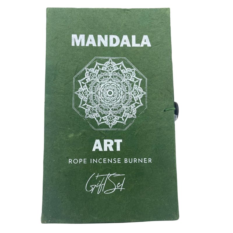 Touw Wierook en Zilveren Geplateerde Houder Set - Mandala Bloem
