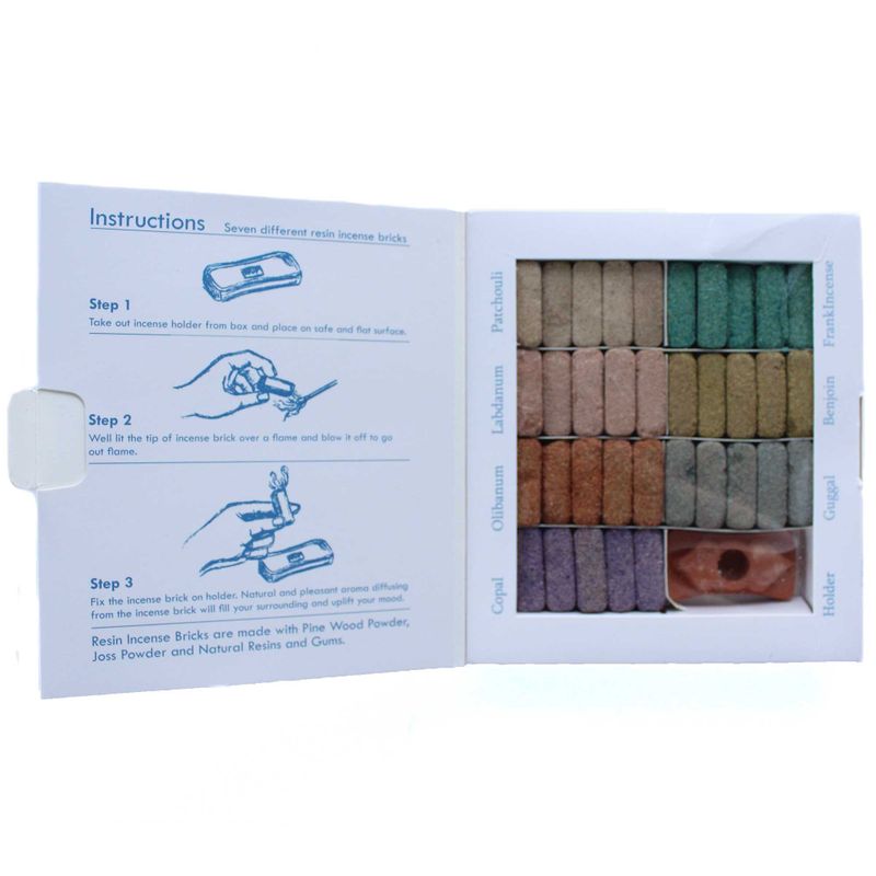 Displayset van 70 wierook smudge blokken en brander - Wild West