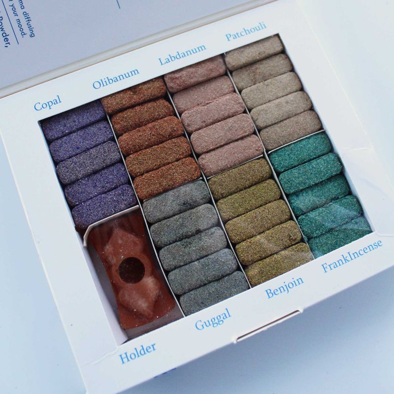 Displayset van 70 wierook smudge blokken en brander - Wild West