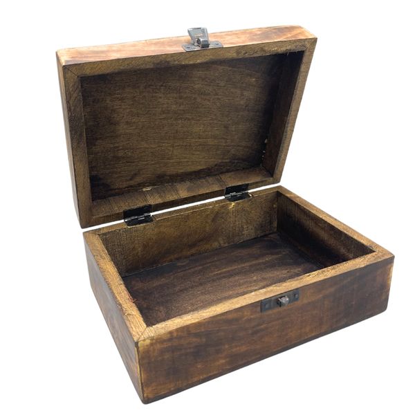 Grote houten bewaardoos 20x15x7.5cm - Boeddha