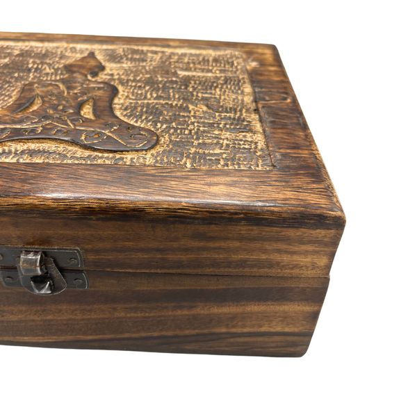 Grote houten bewaardoos 20x15x7.5cm - Boeddha
