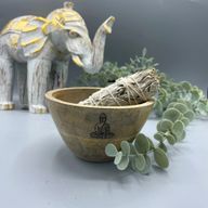Houten Smudge- en Rituele Offerkom - Boeddha - 11x7cm