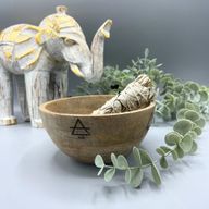 Houten Smudge- en Rituele Offerkom - Vier Elementen - 13x7cm