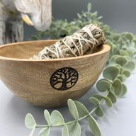 Houten Smudge- en Rituele Offerkom - Boom des Levens - 13x7cm
