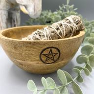 Houten Smudge- en Rituele Offerkom - Pentagon - 13x7cm