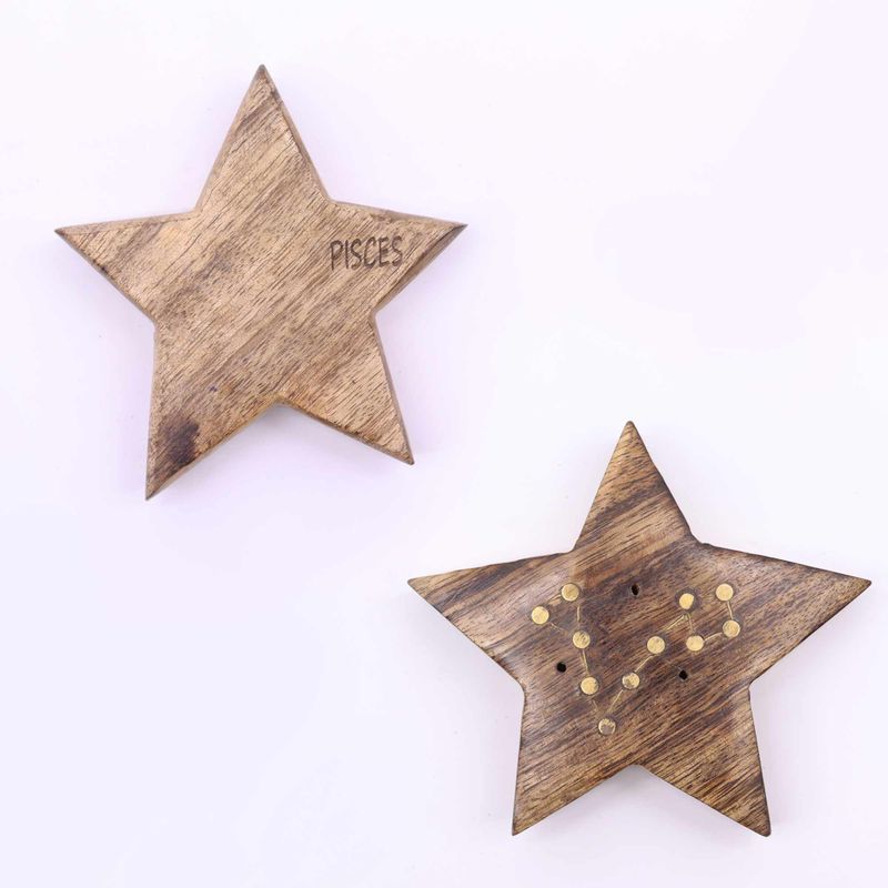 Gegraveerde en koperen sterrenbeeld wierookbranders - Ster