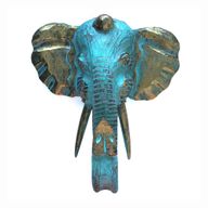 Grote Olifantenkop - Goud & Turquoise