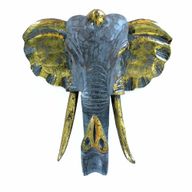 Grote Olifantenkop - Goud & Grijs