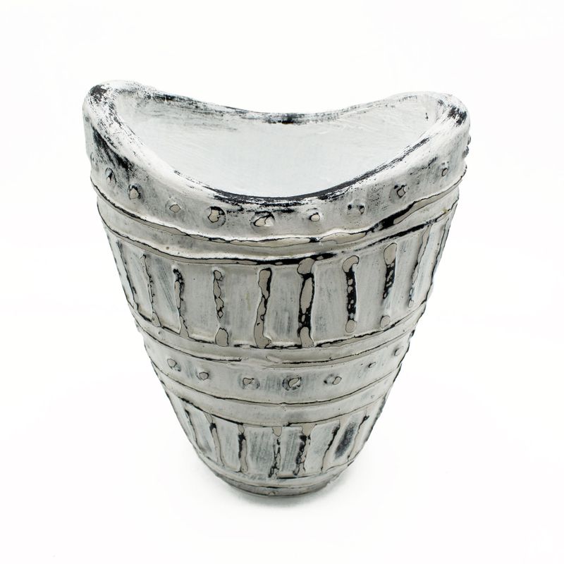 Brede halsvormige vaas - Crème 22 cm