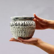 Griekse klei plantenpot - Crème 12 cm