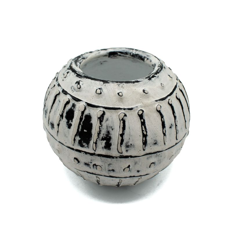 Griekse bubbel klei plantenpot - Crème 10 cm