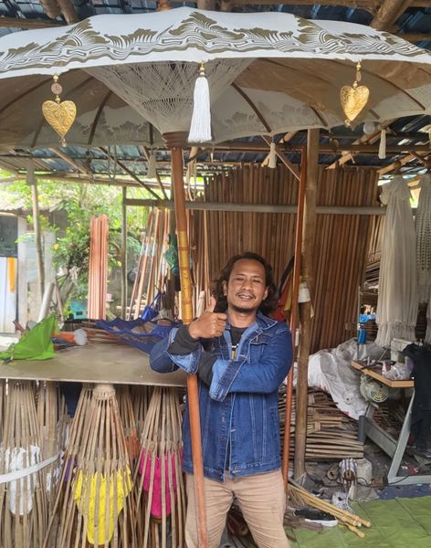Bali Patio Parasol - Canvas - Natuurlijk decor - 2m