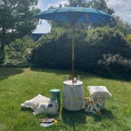 Bali Patio Parasol - Katoen - Turkoois Decor - 2m