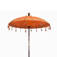 Bali Patio Parasol - Katoen - Oranje Decor - 2m