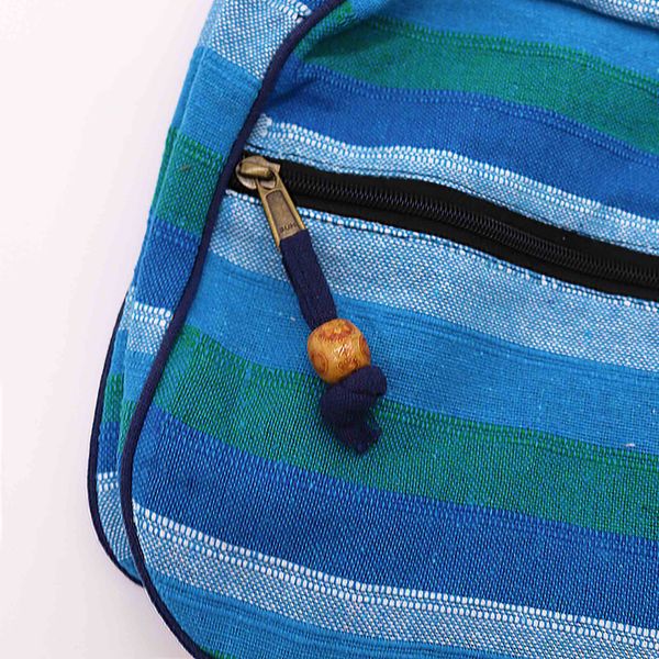 Grote Nepal Schoudertas (Verstelbare Band) - Rivierblauw