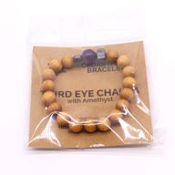Cederhout Derde Oog Chakra Armband met Amethist