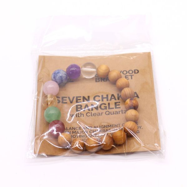 Cederhout & Zeven Chakra's Armband