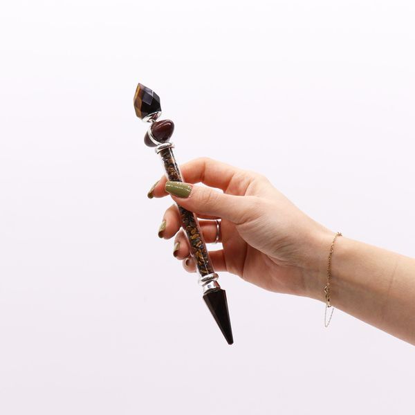 Shiva Lingam Toverstaf - Tijgeroog - Zelfvertrouwen