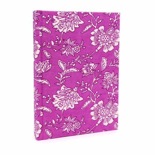 Katoenen Gebonden Notitieboekjes 20x15cm -Antiek Fuchsia