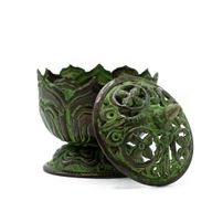 Messing Patina Tibetaanse Wierookbrander - Kleine Lotus