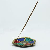 Zeshoekige Plaat Tibetaanse Decor Kegel & Stokjes Houder