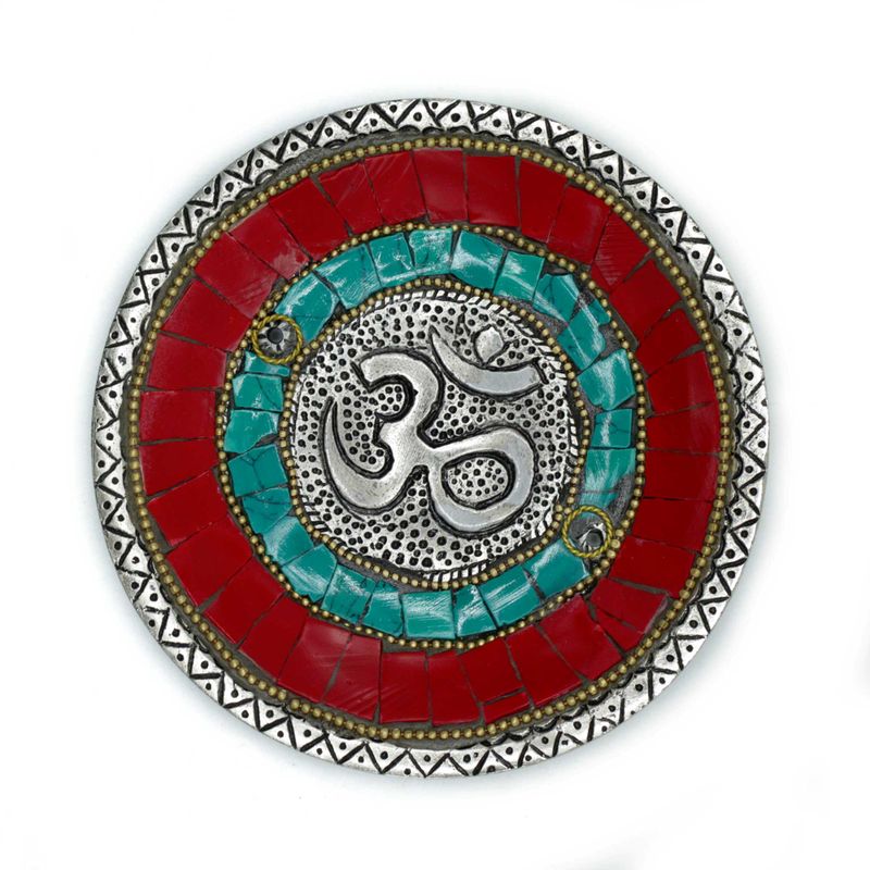 Om Plaat Tibetaanse Decor Kegel & Stokjes Houder