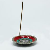 Om Plaat Tibetaanse Decor Kegel & Stokjes Houder