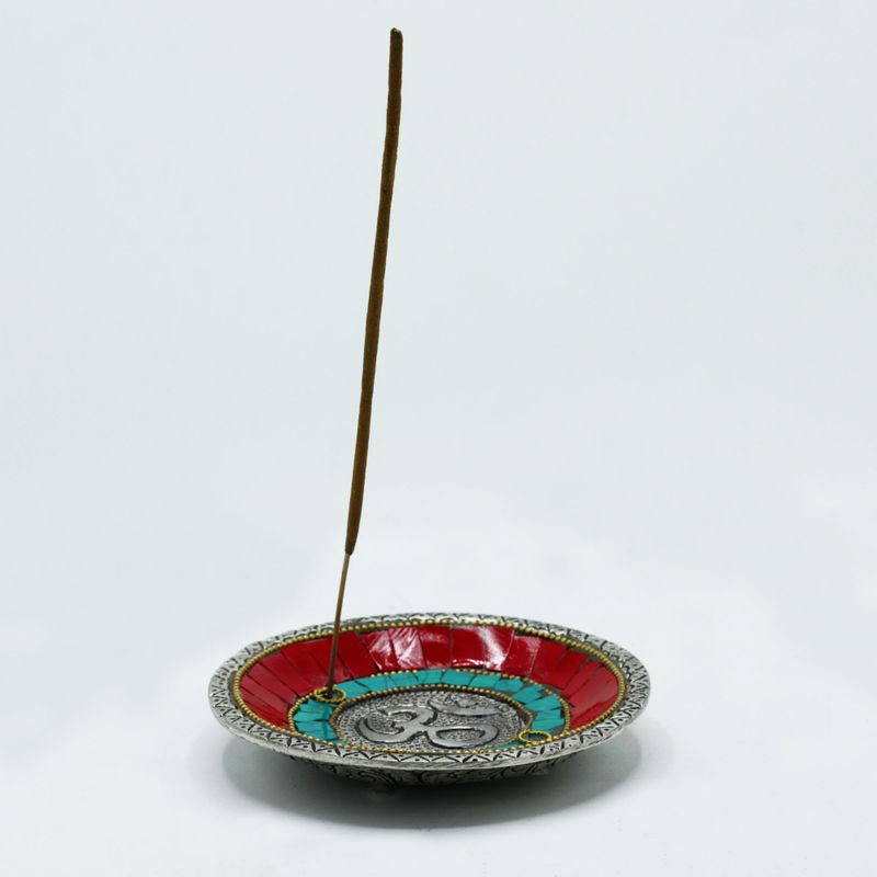 Om Plaat Tibetaanse Decor Kegel & Stokjes Houder
