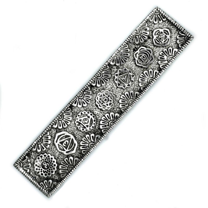 Gepolijst Aluminium Chakra Lange Wierookhouder 23cm