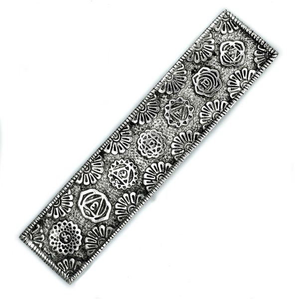 Gepolijst Aluminium Chakra Lange Wierookhouder 23cm