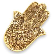 Goud Aluminium Kleine Hamsa Wierookhouder 13x5.5cm