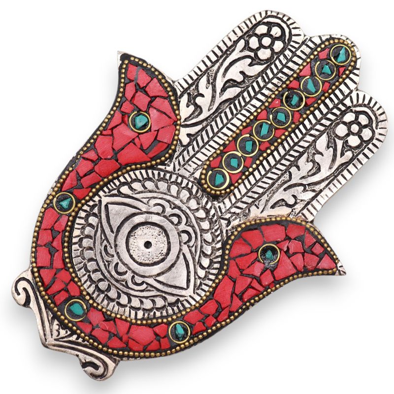 Rood & Groen Kleine Hamsa Wierookhouder 13x5.5cm