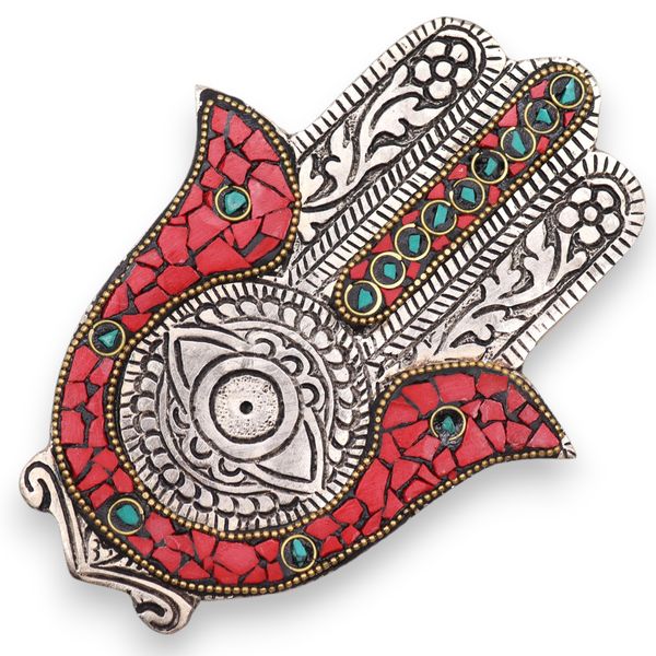 Rood & Groen Kleine Hamsa Wierookhouder 13x5.5cm