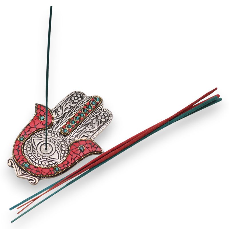 Rood & Groen Kleine Hamsa Wierookhouder 13x5.5cm