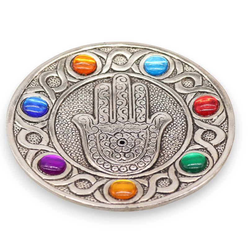 Zeven Chakra Hamsa Wierookhouder 11.5cm
