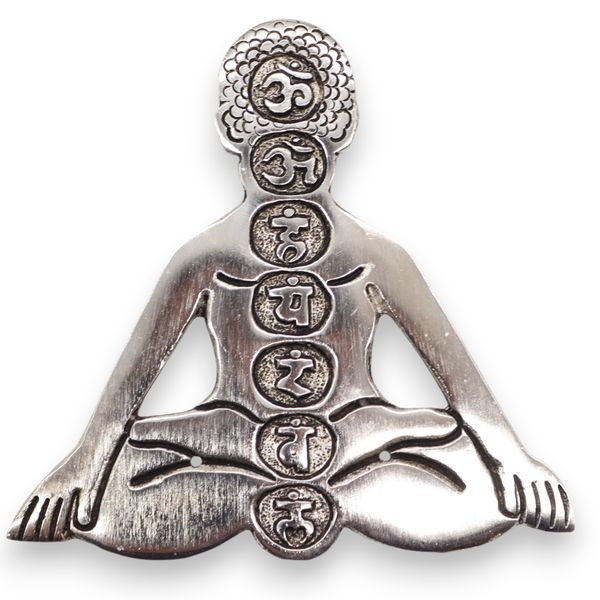 Gepolijst Aluminium Zeven Chakra Yoga Wierookhouder 12x12cm