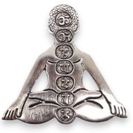 Gepolijst Aluminium Zeven Chakra Yoga Wierookhouder 12x12cm
