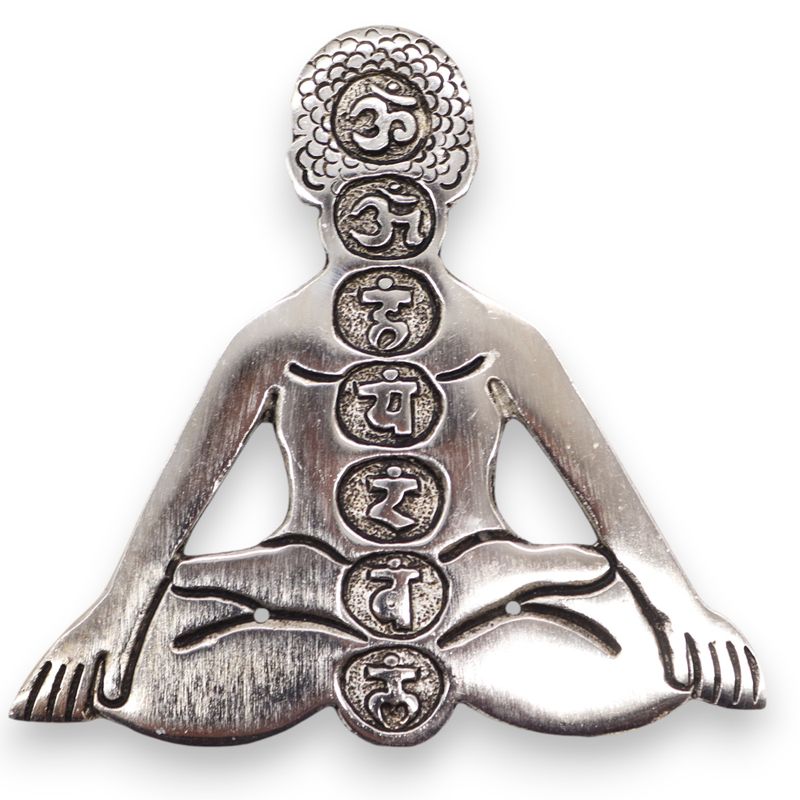Gepolijst Aluminium Zeven Chakra Yoga Wierookhouder 12x12cm