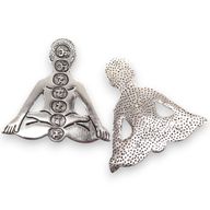 Gepolijst Aluminium Zeven Chakra Yoga Wierookhouder 12x12cm