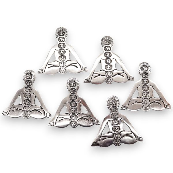 Gepolijst Aluminium Zeven Chakra Yoga Wierookhouder 12x12cm