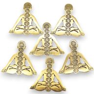 Goud Aluminium Zeven Chakra Yoga Wierookhouder 12x12cm