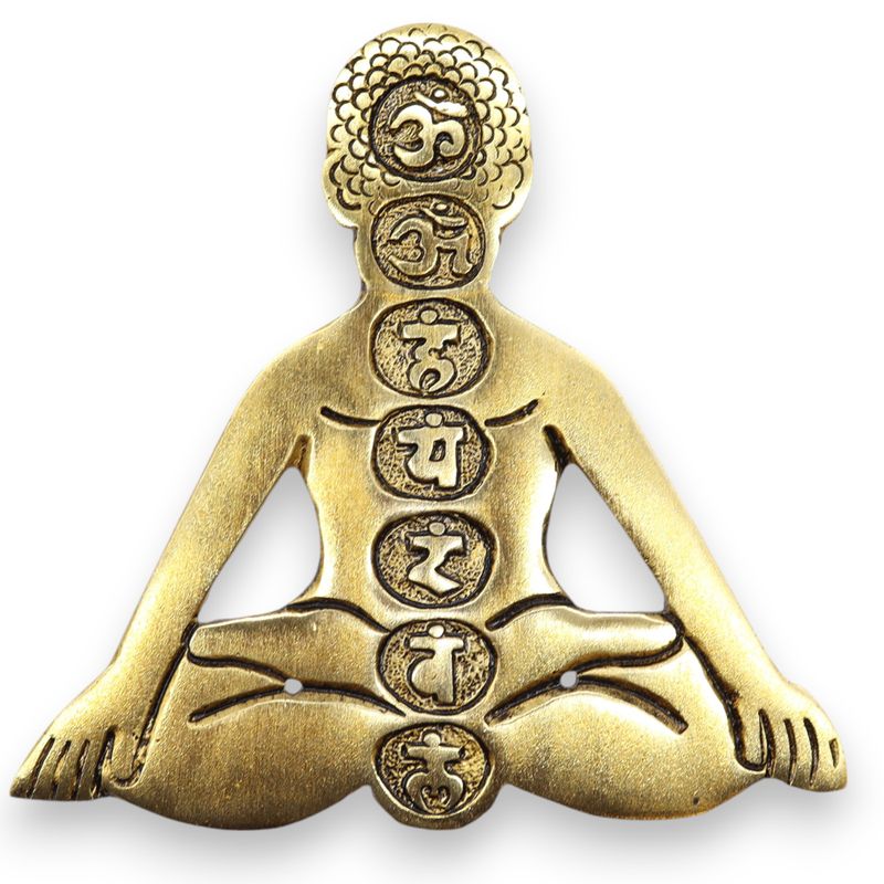 Goud Aluminium Zeven Chakra Yoga Wierookhouder 12x12cm
