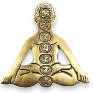 Goud Aluminium Zeven Chakra Yoga Wierookhouder 12x12cm